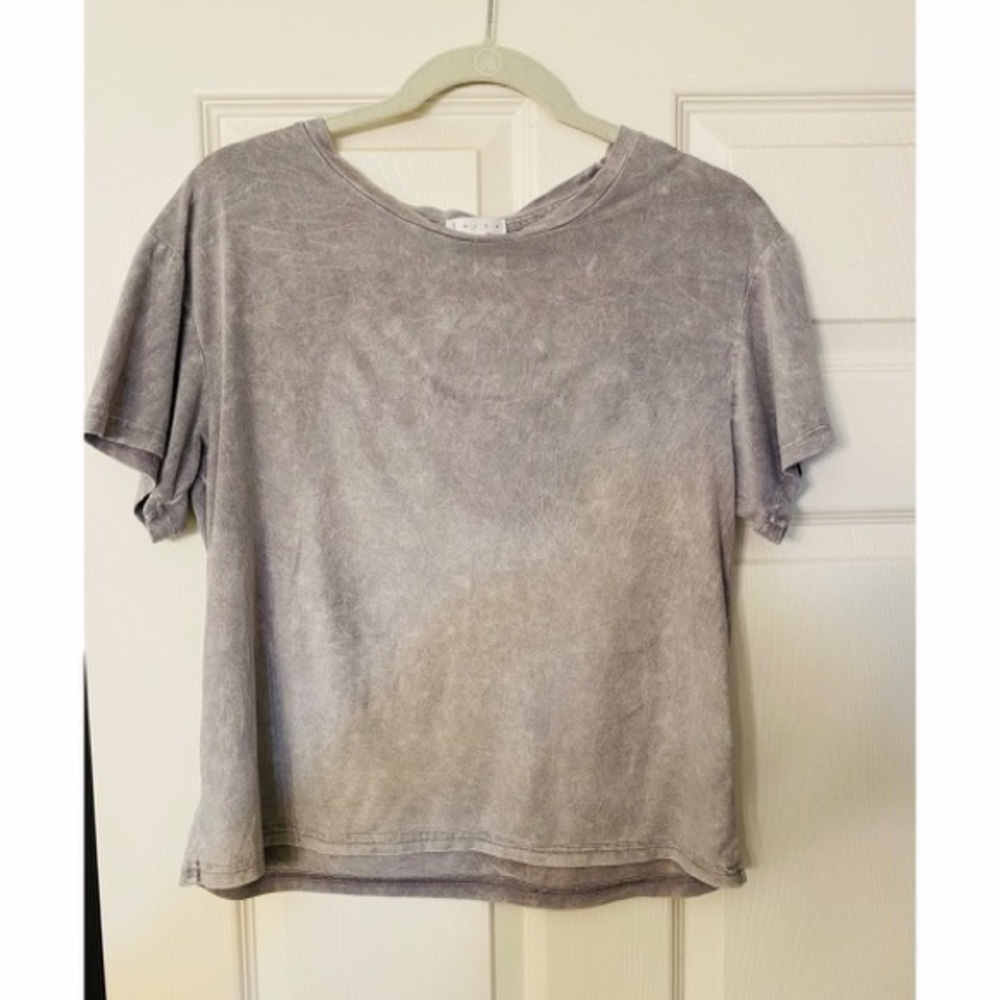 Leith, small grey suede top